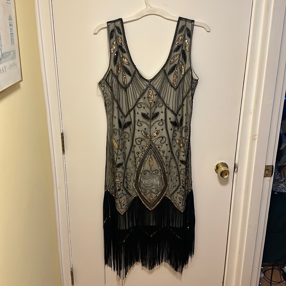 Plus size 20s style embellished dress